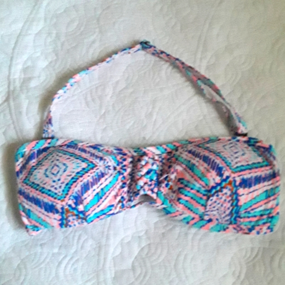 SUNSEEKER COLORFUL GEOMETRIC BANDEAU TOP